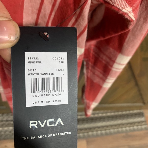 Rcva plaid flannel shirt new * - Picture 3 of 3